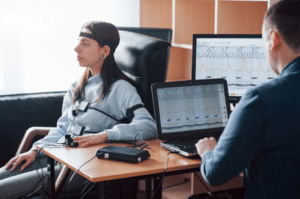 Polygraph measuring physiological responses
